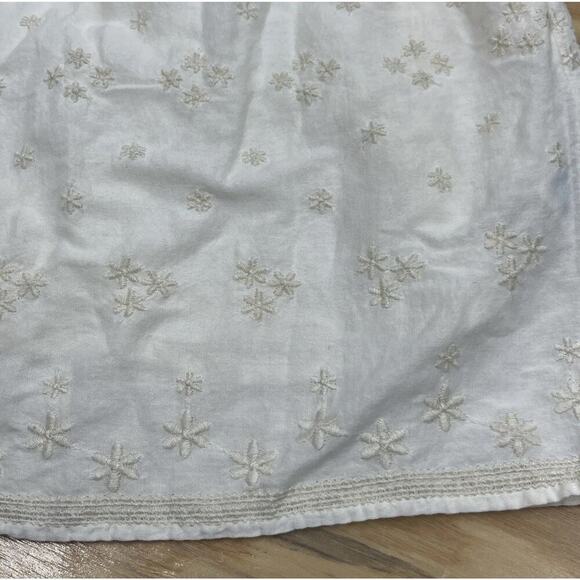 Old Navy Puff Sleeve Tiered Embroidered Mini Dress Ivory Size XL Boho Cottage - Picture 8 of 14